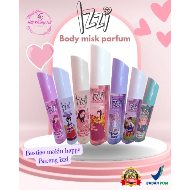 IZZI Parfum Body Mist Love & Korean Series 100ml / Parfum Remaja Wangi Tahan Lama
