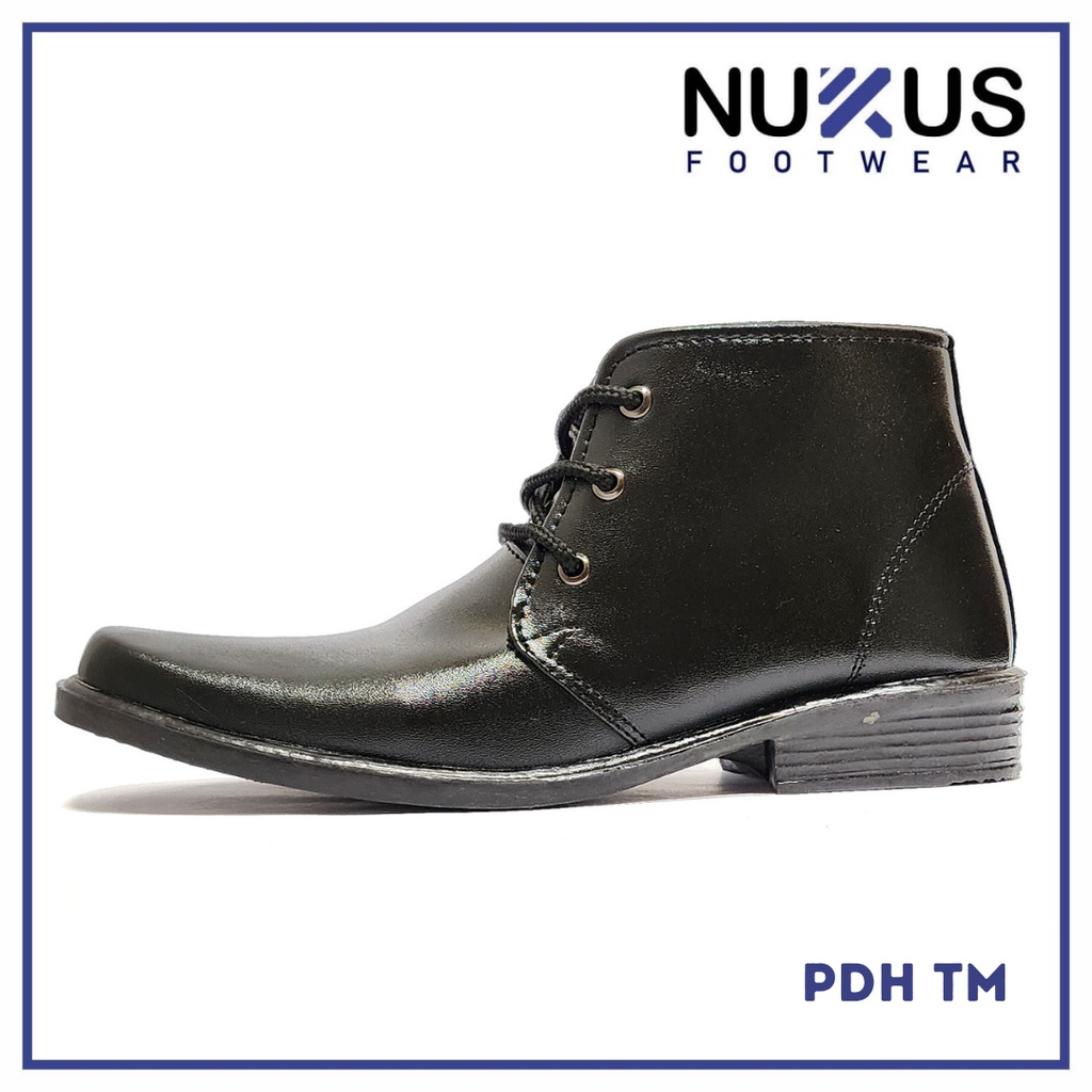 Sepatu PDH Tali Pantofel Kulit Sintetis hitam - PDH TM