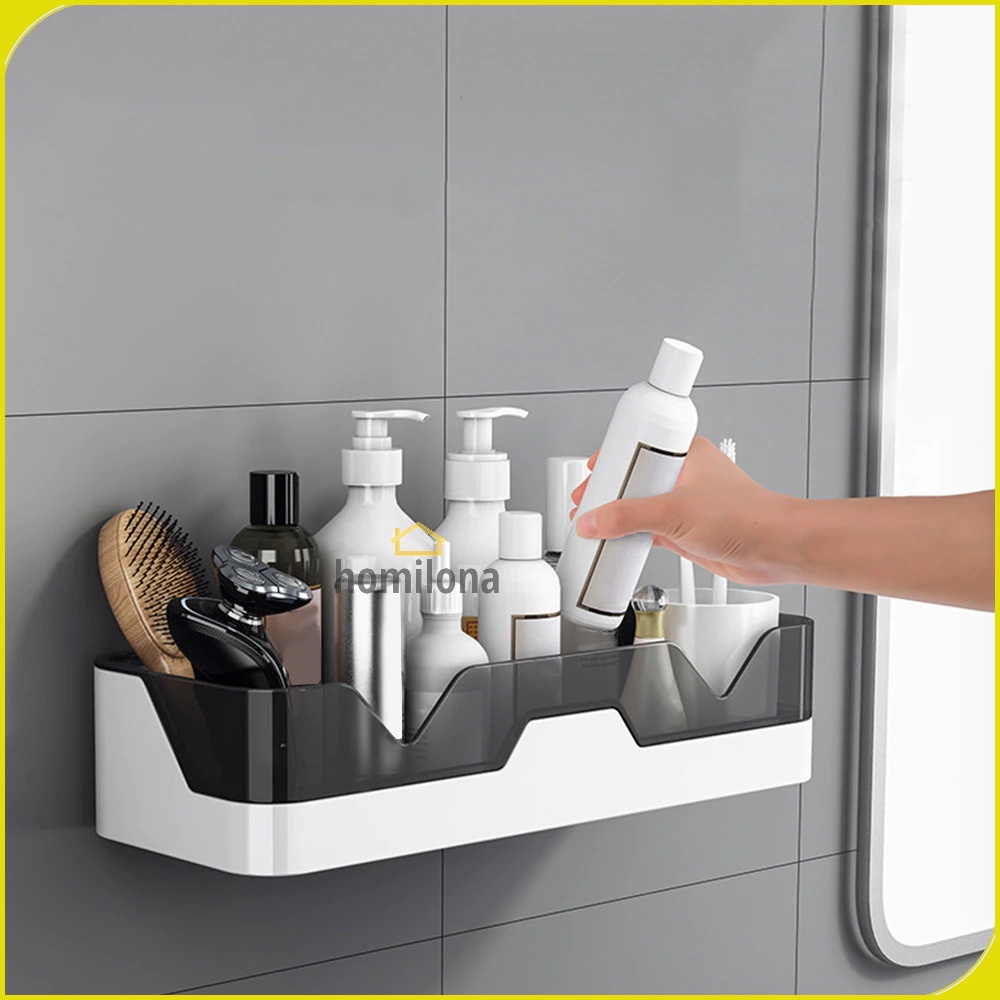 Hoomall Rak Gantung Kamar Mandi Organizer Storage Rack E1924 Black