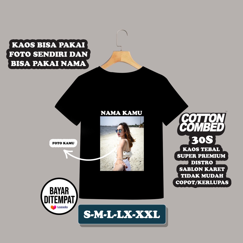 Kaos sablon bisa request gambar/pakai foto sendiri juga bisa Baju Distro Baju Harta Tahta Combed 30s