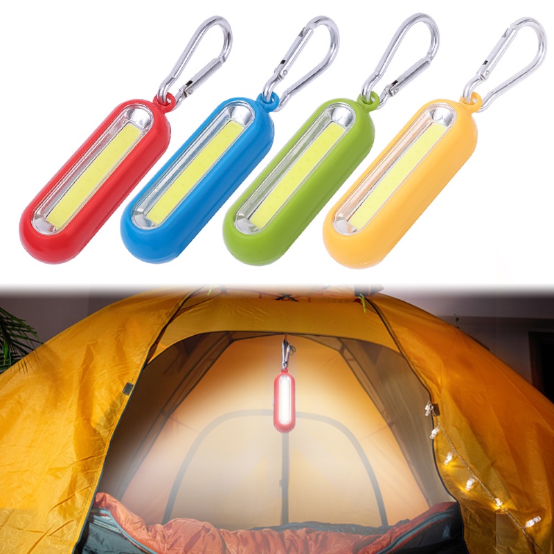 Lampu Gantungan Kunci COB Multifungsi Bertenaga Baterai/Lampu Emergency Senter Camping Outdoor Kecerahan Tinggi
