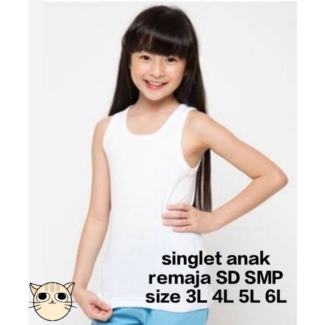 kaos dalam anak junior 8-15thn/singlet anak paket 3pcs