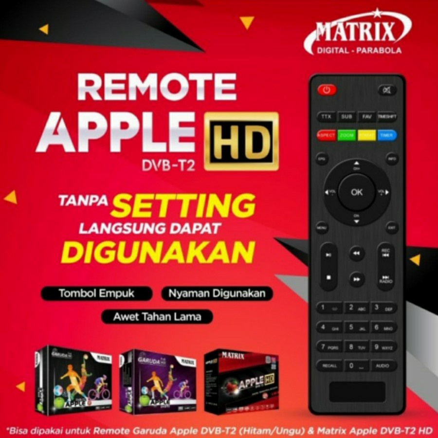 Remot / Remote set top box Matrix Apple Matrix Garuda - Tanpa Baterai