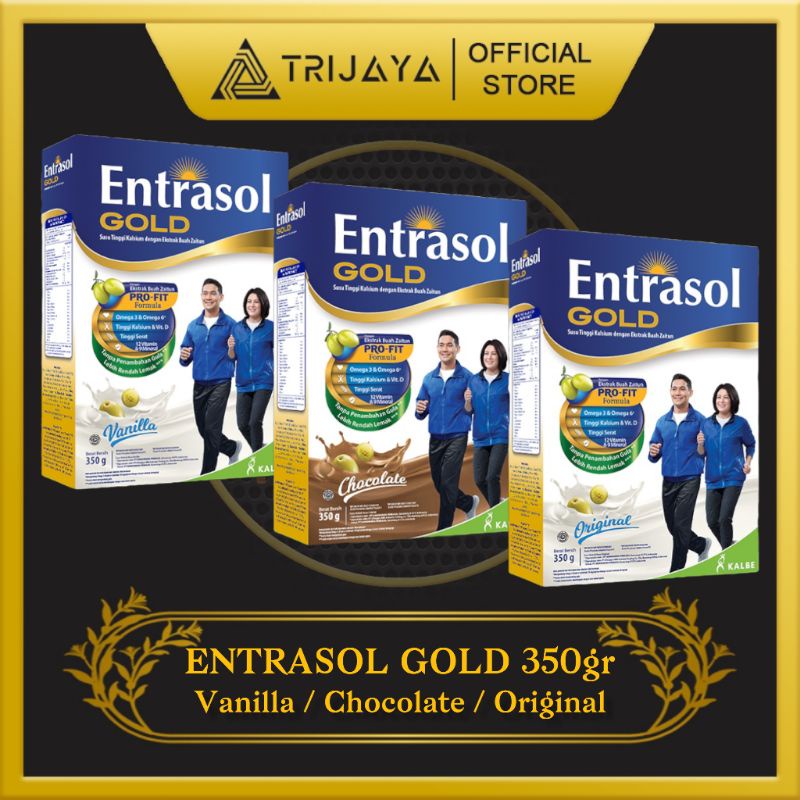 

Entrasol Gold 350 gr - Vanilla / Chocolate / Original Plain - Susu Nutrisi Kalsium Kesehatan Tulang