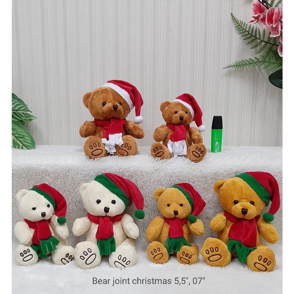 Boneka Natal  Bear Jointed 15cm/05&quot;/boneka Christmas/boneka beruang/Aksesoris Natal/Boneka Natal