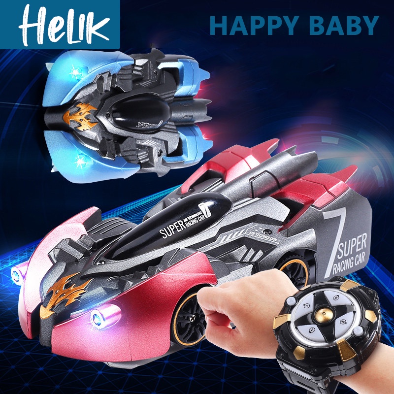 NEW- MOBIL PANJAT DINDING REMOTE CONTROL DENGAN LED LAMPU JAM REMOTE KONTROL MOBIL BISA BERPUTAR