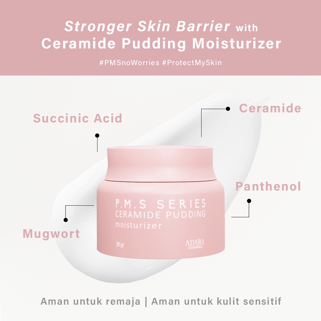 Promo Cream ADARA P.M.S Ceramide Pudding Moisturizer 30GR/Pelembab Wajah