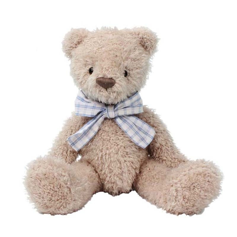 Mary Plush Bear Boneka Beruang Berbulu Lucu Dengan Dasi Kupu Kupu Tinggi 9inci