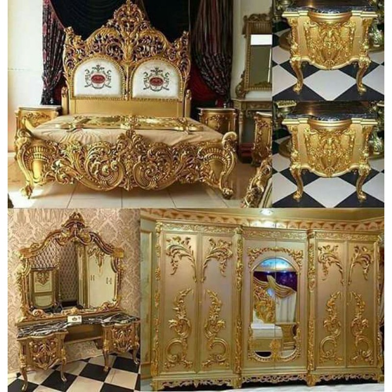 set kamar tidur mewah ukir jepara