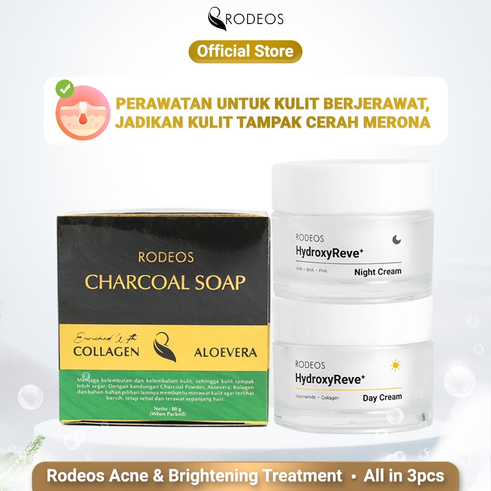 Jual Rodeos Paket Acne & Brightening Treatment Set Starter Pack Untuk