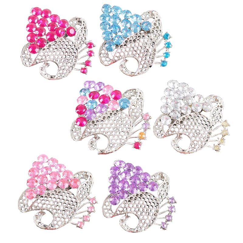 Bros Jilbab Hijab Kepala Kerudung Kebaya Bunga B-120 Brooch Flower Crystal Cantik