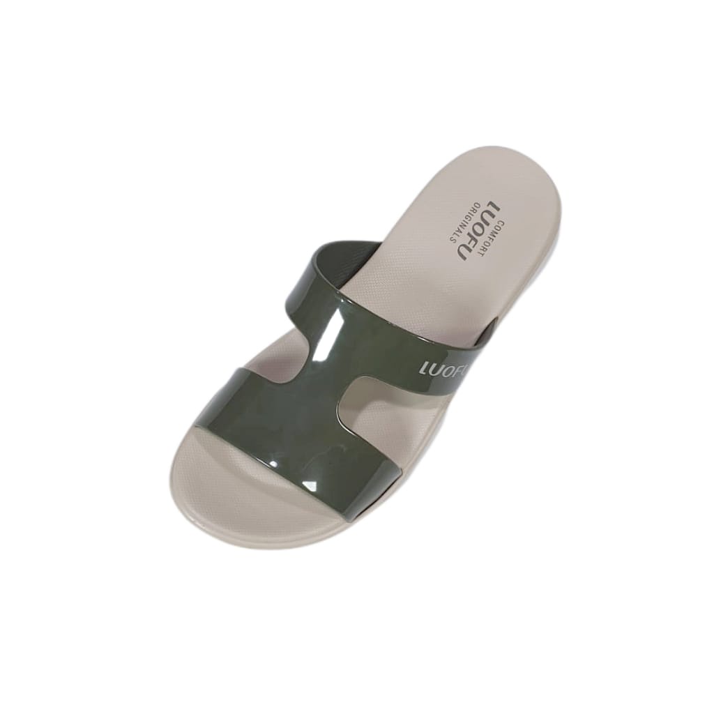 LUOFU ORIGINAL jelly sandal karet empuk murah selop wanita slop murah cewek import E7190BW6W