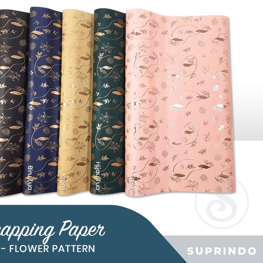 

경 Kertas Kado Foil Bunga 5lembar Terlaris