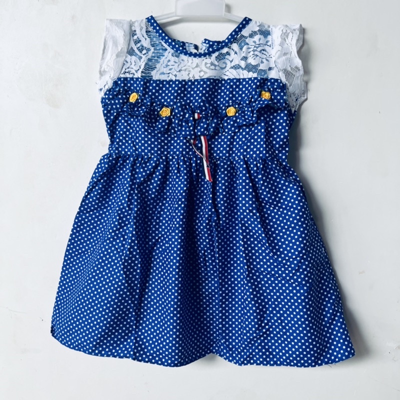 Dress anak 2 tahun gaun anak cewek baju anak perempuan ( dress bendera polka)