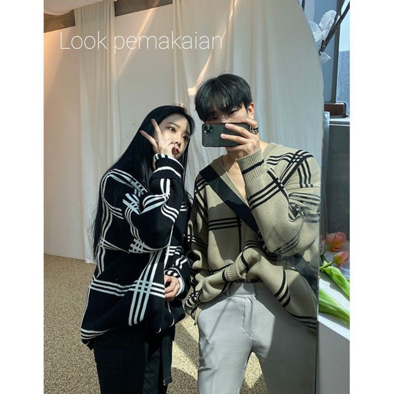 [𝐓𝐞𝐛𝐚𝐥|𝐘𝐞𝐫𝐨𝐦] Areum Cardi Rajut Tebal // Cardi Knit Oversize // Cardi sweater rajut // mingyu cardi tebal