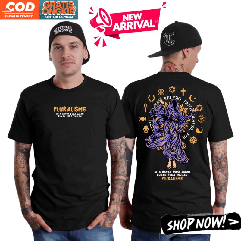 Baju Kaos Pluralisme Toleransi Agama Tshirt Distro Pria Religion Original Premium