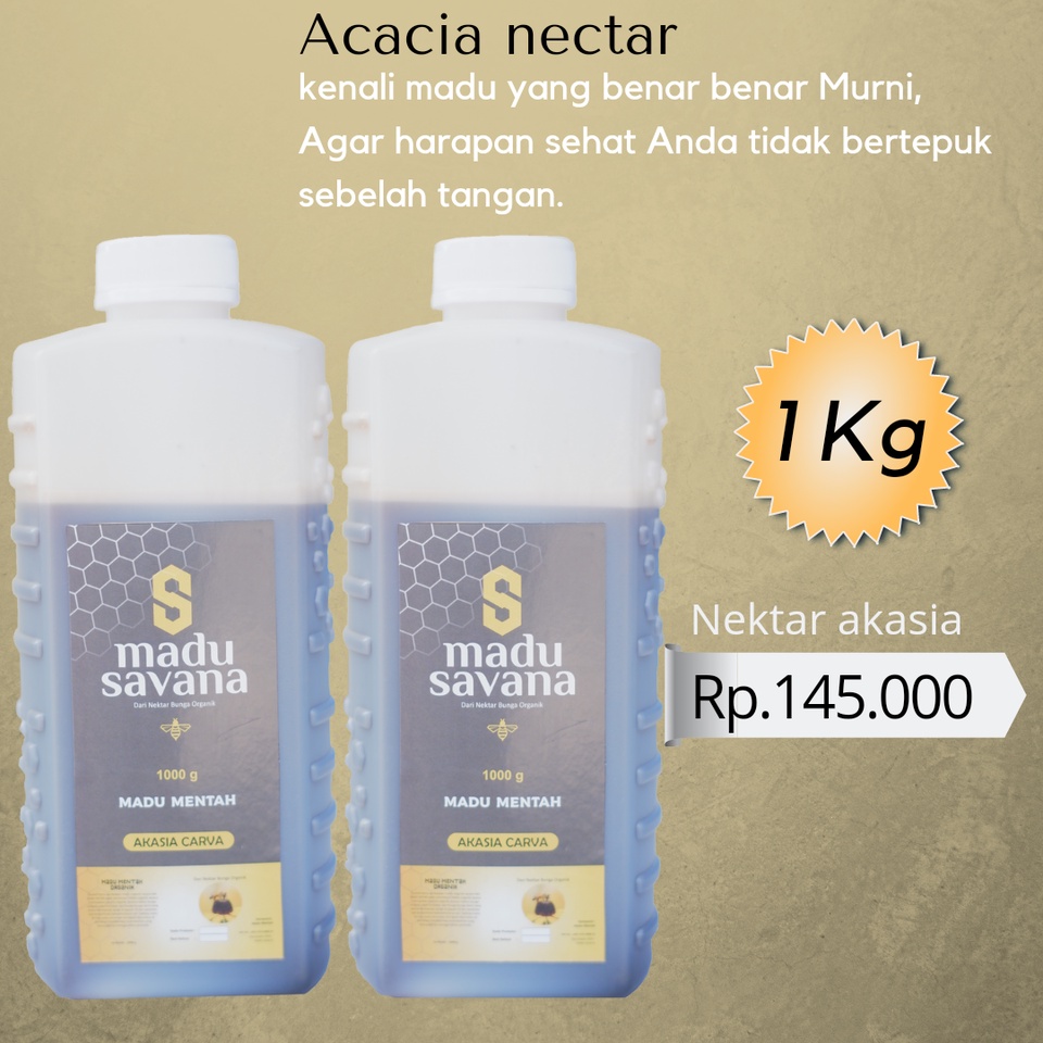 

Madu SAVANA 1 KG Madu Akasia 100% Pure Raw Honey Alami Murni nectar Akasia