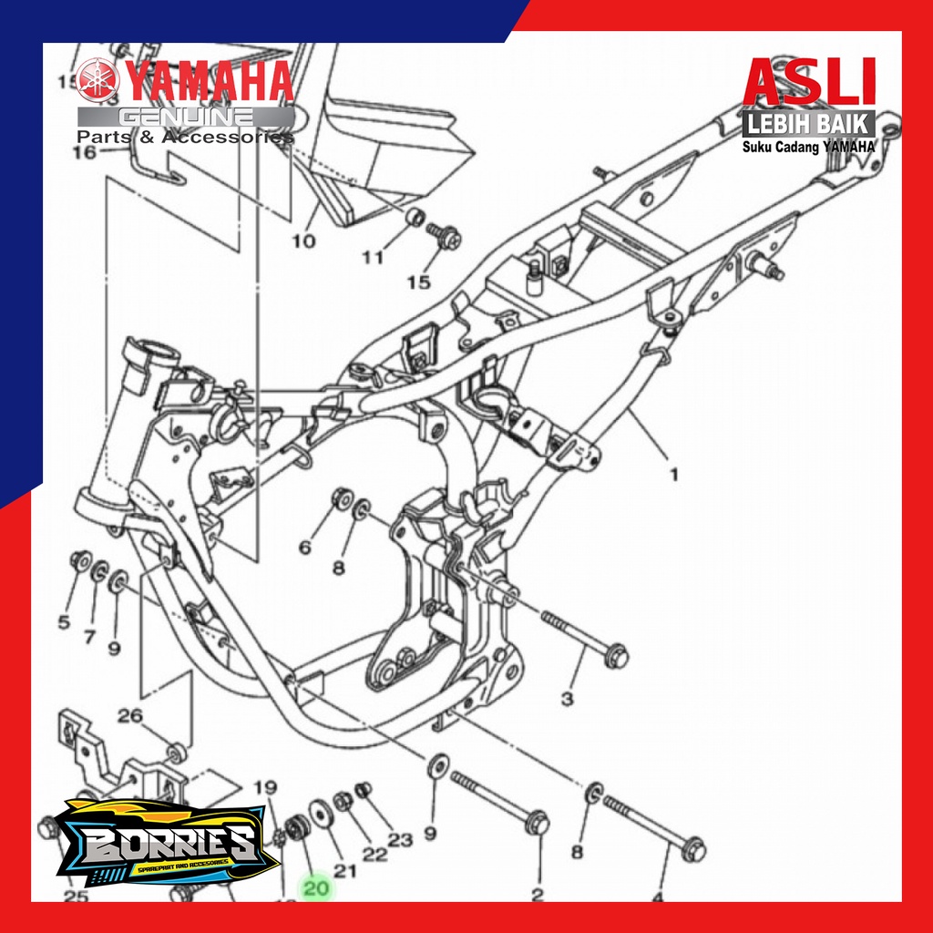 KARET DAMPER KLAKSON RX KING ORIGINAL YAMAHA 3KA-H338V-00