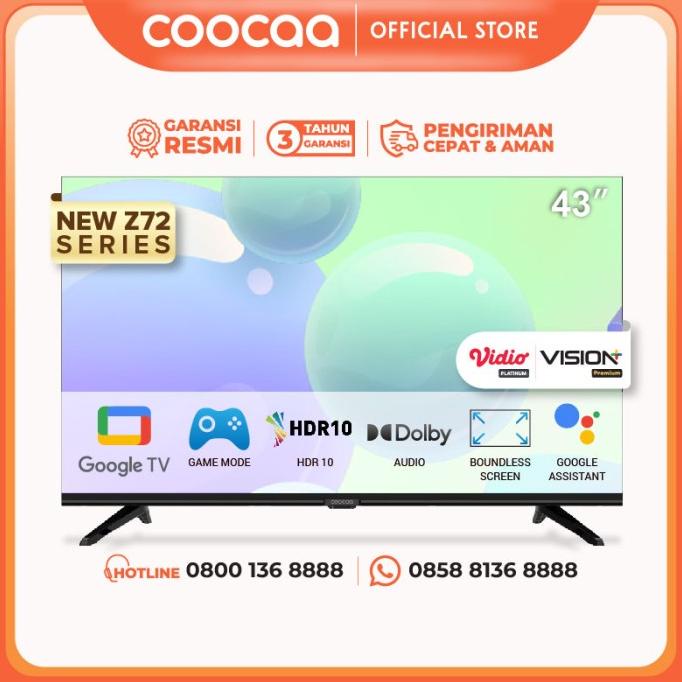 [Google Tv] Coocaa 43 Inch Smart Led Tv - Flicker Free (Coocaa 43Z72)