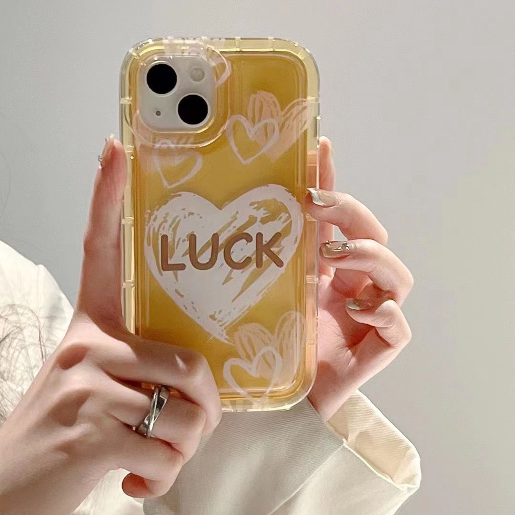 IPHONE Casing Love Phone Case Kompatibel Untuk Iphone14 13 12 11 Pro XS Max X XR Transparan Tpu7 8 6 6S Plus Shockproof Casing Cover