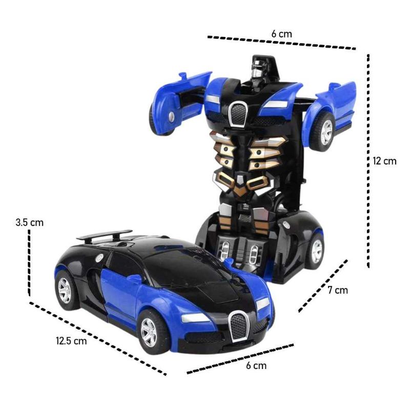 Mainan Mobil Inertia Collision Action Figure Transformer - 2016-5A Biru Hadiah Kado Present Anak Laki Laki