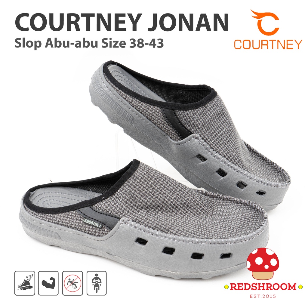Sepatu Ardiles Courtney JONAN SLOP ABU- Fashion Casual Pria