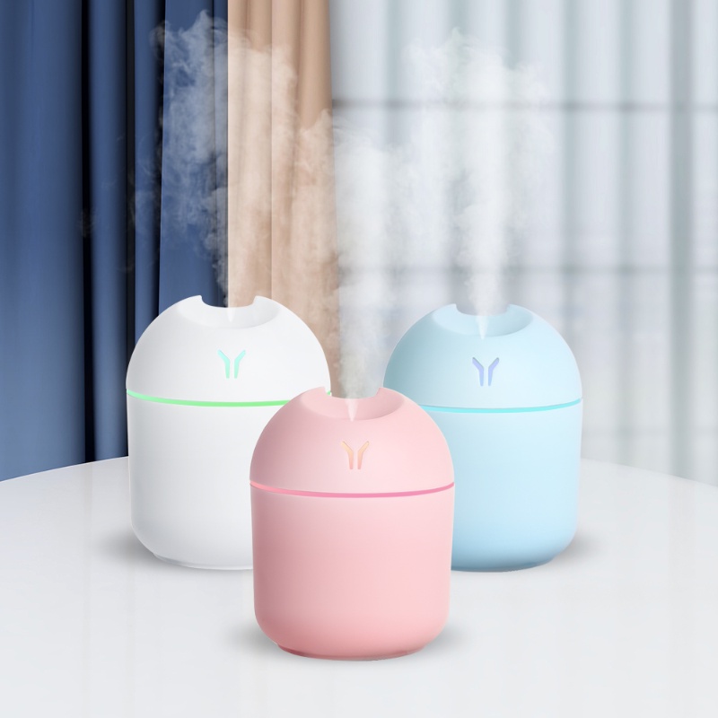 250ml Humidifier Mini Portable Ultrasonic Aroma Essential Oil Diffuser Pengharum Ruangan USB Charging Humidifier Mist Maker Dengan LED Night Lamp Pelembab Udara Untuk Rumah Mobil Kantor