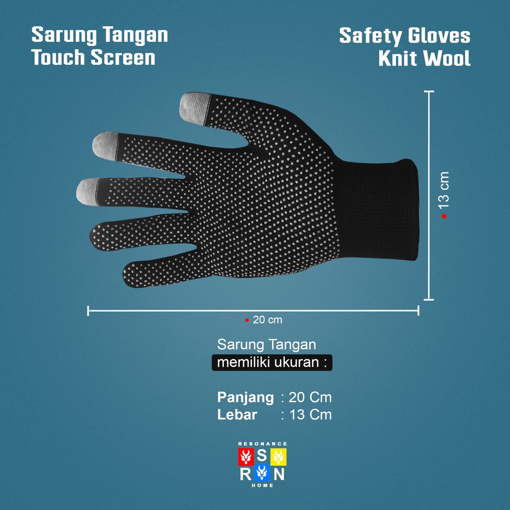 Sarung Tangan Rajut Touch Screen / Sarung Tangan Anti Slip Resonance Home