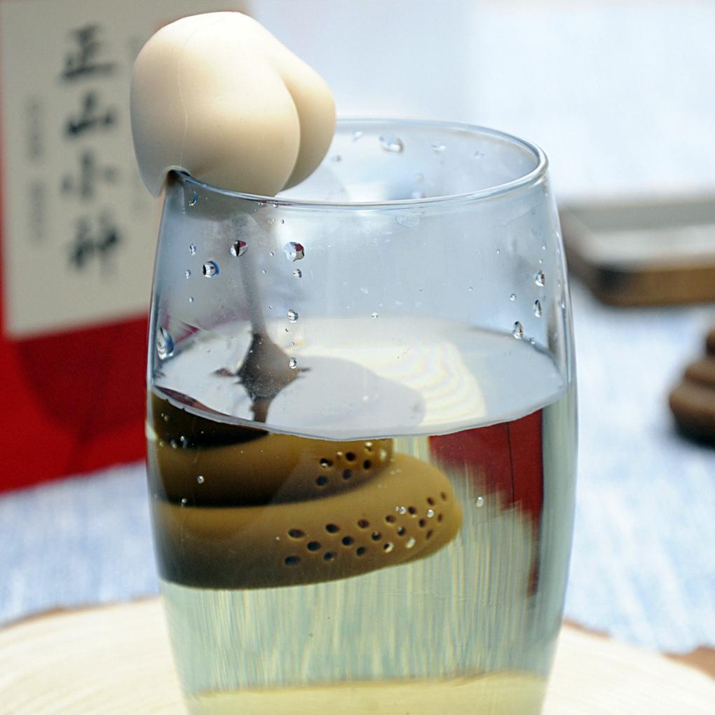 Reusable Silicone Tea Infuser Kreatif Berbentuk Kotoran Lucu Herbal Kantong Teh Reusable Coffee Filter Diffuser Strainer Aksesoris Teh