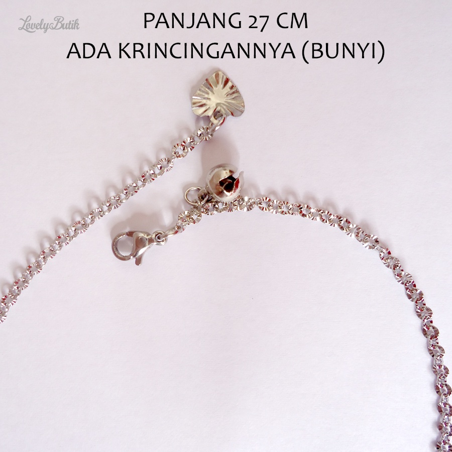 Gelang Kaki Wanita Titanium Anti Karat Dan Luntur M3ga Gelang Model Rantai Nori Donat Kerincing Krincingan Berbunyi Lovelybutik