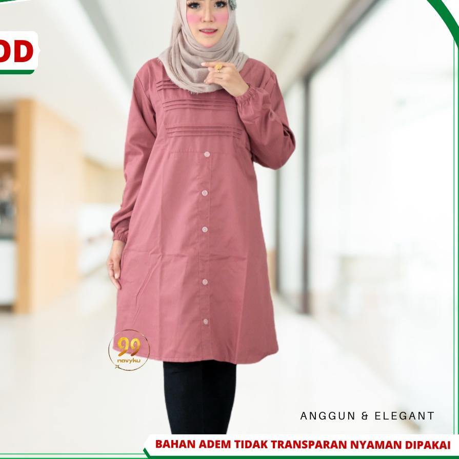 Berkualitas Baju Tunik Polos Bahan Katun Toyobo  Muslim Wanita 2021 Kekinian Santri Remaja A4 