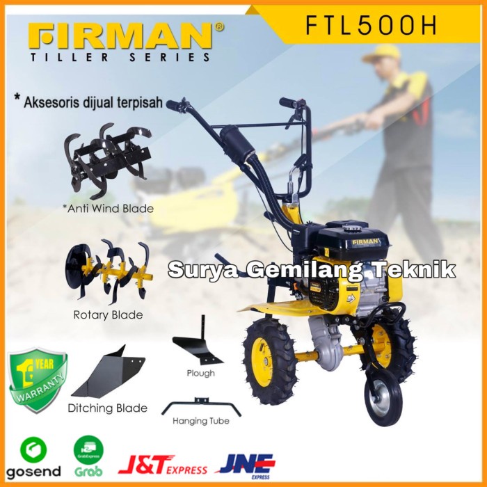 Mesin Bajak Sawah Cultivator Tiller Firman Ftl500H Traktor Tiller