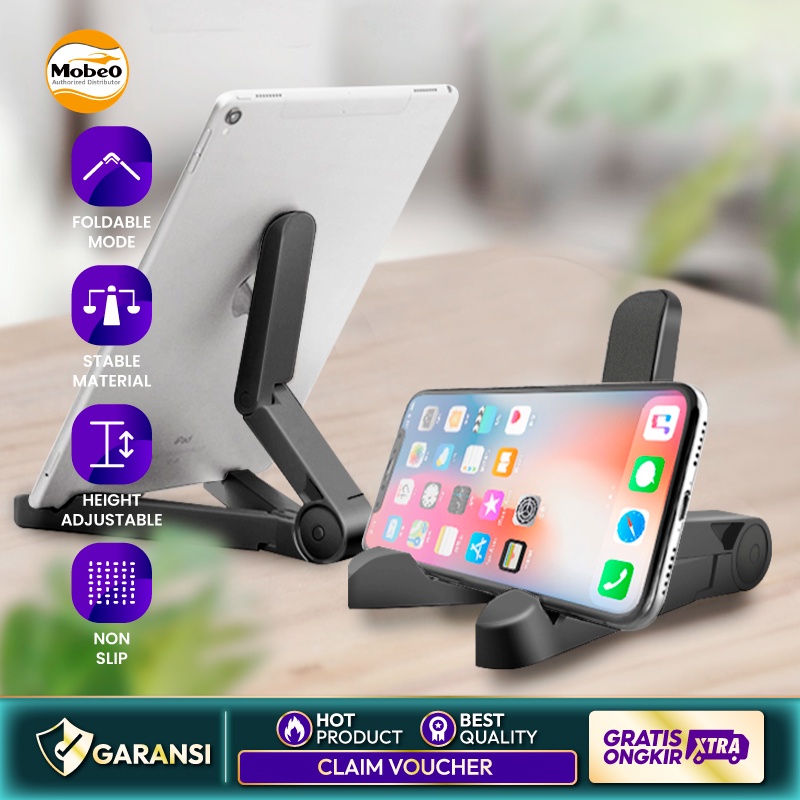 (NEW) ECLE Stand Phone Holder Tablet Portable Flexible Desktop Stand Creative Design Black