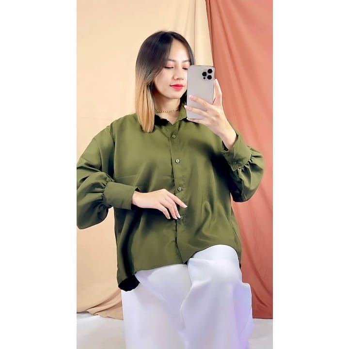 SALLY BLOUSE OVERSIZE XXL //KEMEJA WANITA OVERSIZE // ATASAN WANITA KOREAN STYLE