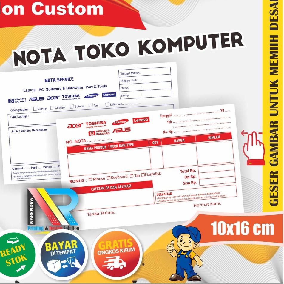 

[F-8O ♥] Nota Toko Komputer untuk Servis Komputer dan Penjualan Grosir dan Eceran 2 ply Rangkap-paling laris