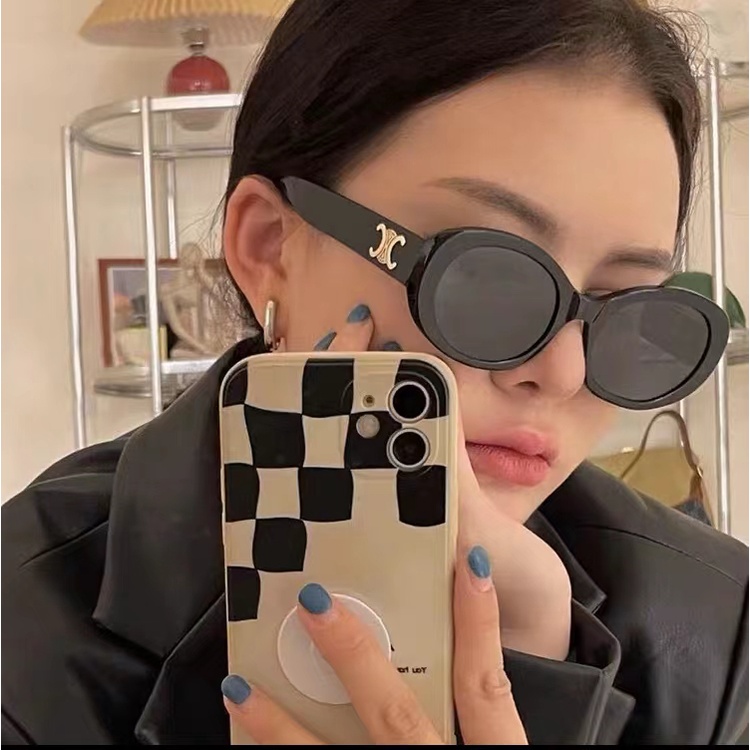 Kacamata Hitam Korean Harajuku Style Round Sunglasses Same style of fashion stars