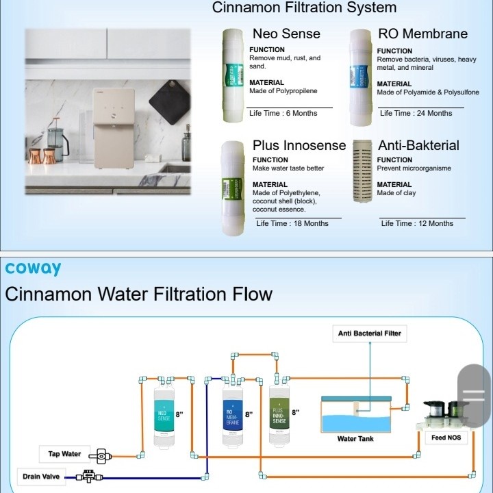 Water Purifier Coway Cinnamon P-6320R