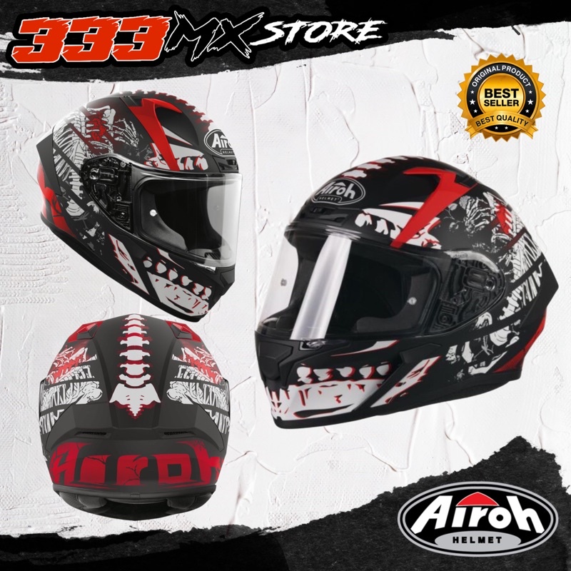 HELM AIROH VALOR RIBS MATT HELMET AIROH FULL FACE VALOR RIBS ORIGINAL