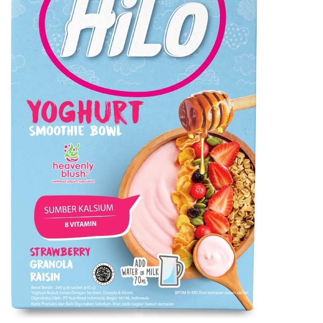 

11.11✔️HiLo Yoghurt Smoothie Bowl Strawberry 8 Sachet - Yoghurt Sumber Kalsium dan Vitamin|KD7