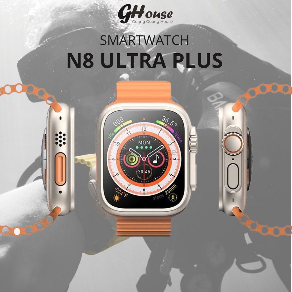 Smartwatch N8 ULTRA PLUS Smartwatch Ultra Jam Tangan Olahraga Kesehatan Bisa Kalkulator ukuran 49MM