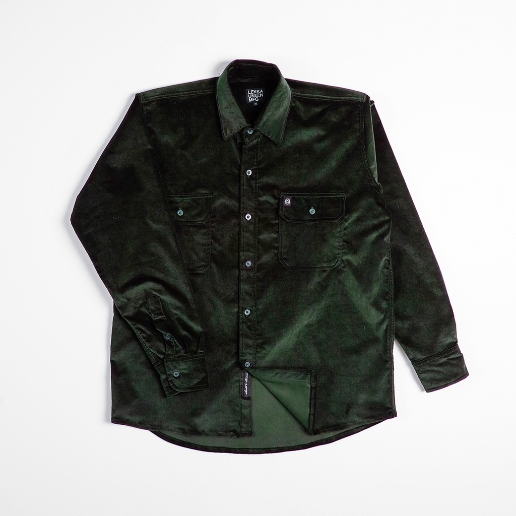 Kemeja Corduroy Warna Hijau  - Shirt