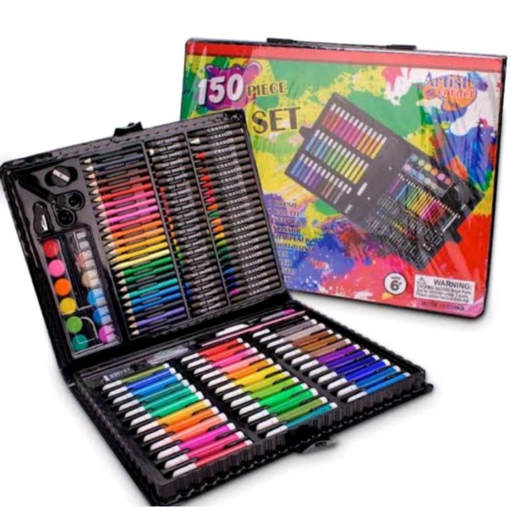 Crayon Set 150 Pcs Art Set Crayon Warna Warni Alat Mewarnai Alat Tulis Pensil Warna Free Koper Penyimpanan Art Set Isi 150 Pcs Pensil Warna Set Anak Crayon Full Set Alat Lukis - Perlengkapan Sekolah Set 150 Pcs