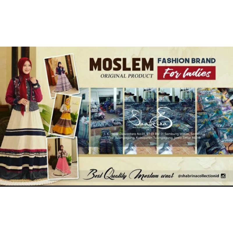 Gamis SHABRINA, Gamis branded premium, 100% original produk