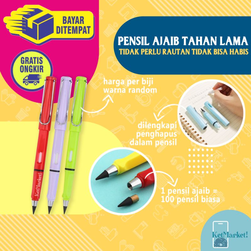 

UNLIMITED EVERLASTING PENCIL - 1 pcs Pensil HB Premium Ajaib Tahan Lama Tanpa Rautan Awet Tidak Bisa Habis Eternal Tanpa Batas Pen Alat Tulis Sekolah Peralatan Kantor Stationary Mahasiswa Kuliah