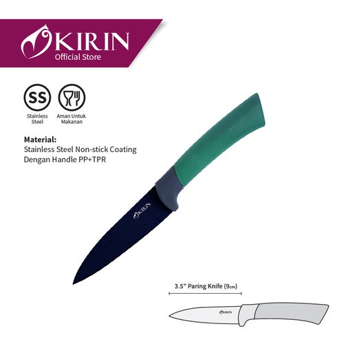 Pisau Dapur Kirin Stainless Steel Paring Knife 3'5 Inch 9 cm Hitam