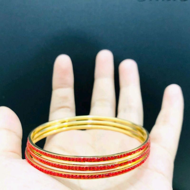 gelang set 3 titanium swarvski