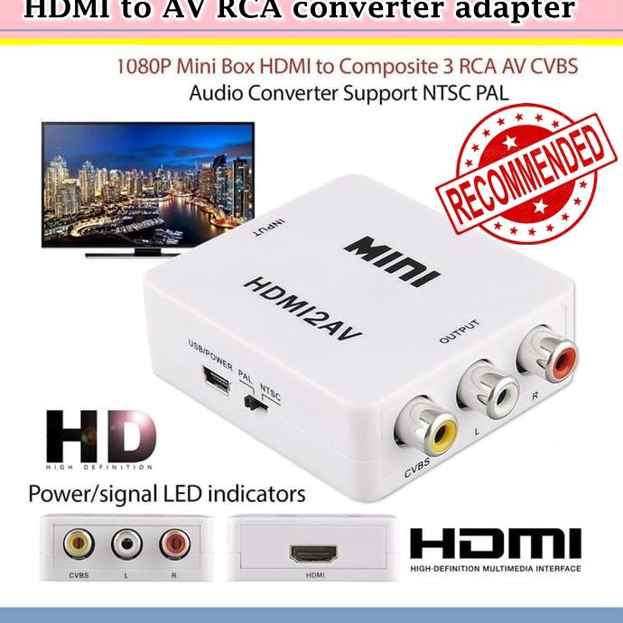 ヹ HDMI to AV RCA converter adapter TERBARU 3585 ♠