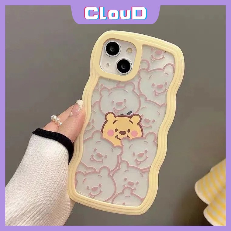 Casing Kartun Tepi Bergelombang Lembut Transparan Realme 8i C35 C33 C20 C25 C25Y C20A C30 C15 C21Y C12 C11 C25s 8 8Pro 7 C1 10 9 9Pro+C3 7i 9i 5i 6i 5 Cute Winnie The Pooh Shockproof Cover