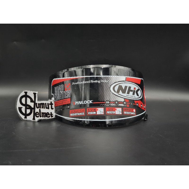 Kaca helm flat visor NHK Rx9 original warna smoke/hitam