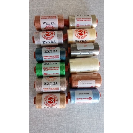 BENANG JAHIT EXTRA LUSINAN 500 YARD WARNA LENGKAP BENANG JAHIT EXTRA HALUS ELASTIS HARGA MURAH BENAN